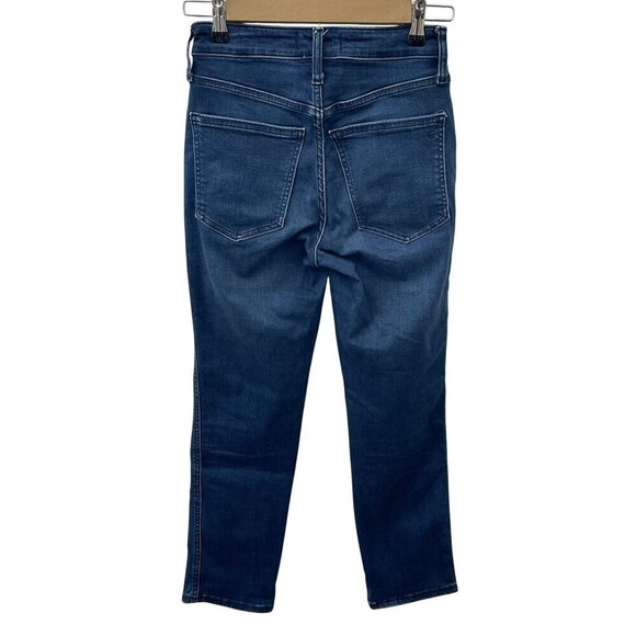 Madewell Curvy Mid-Rise Stovepipe Jeans Dark Wash Stretch Denim Womens 24 - Picture 2 of 15